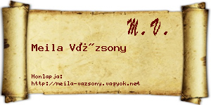 Meila Vázsony névjegykártya